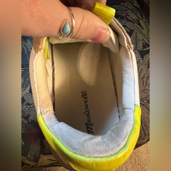Madewell White and Tan Sneakers with Neon Highlights - Picture 7 of 10